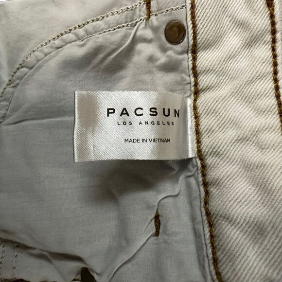 PacSun ~ Mom Denim Shorts ~ white waistband ~ cuffed hem ~ size 25 - Picture 5 of 9